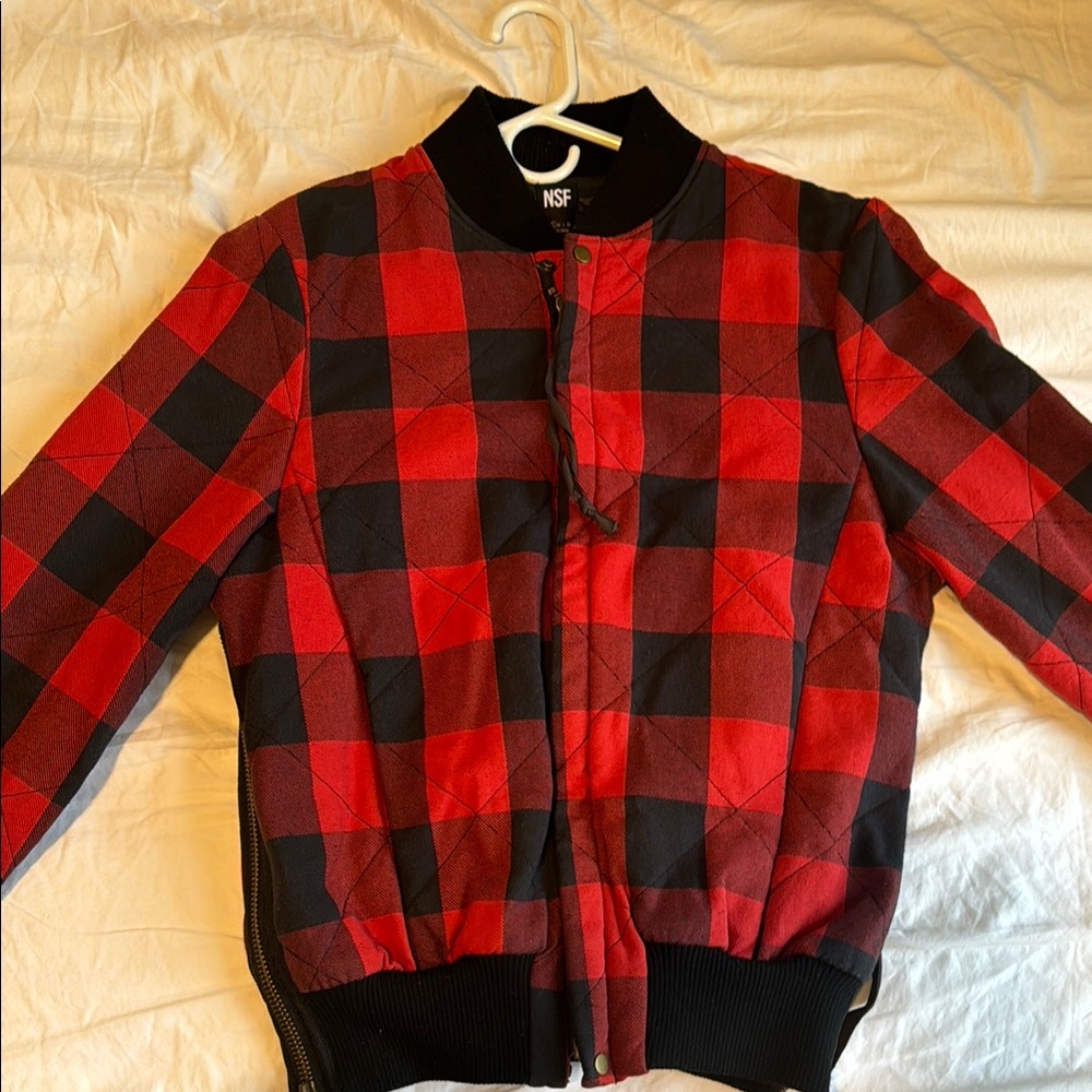 NSF Red and Black Plaid Jacket
